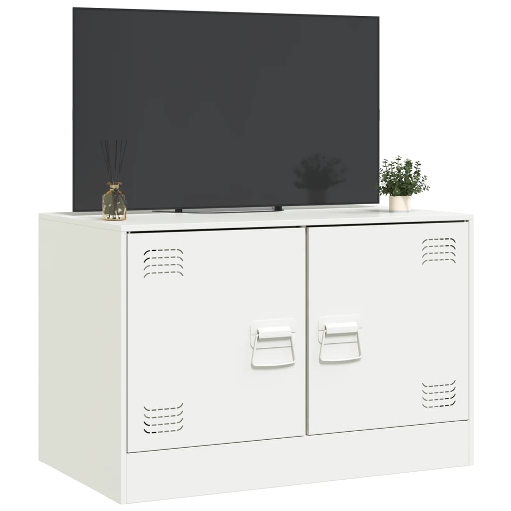 vidaXL TV-Schrank Weiß 67x39x44 cm Stahl