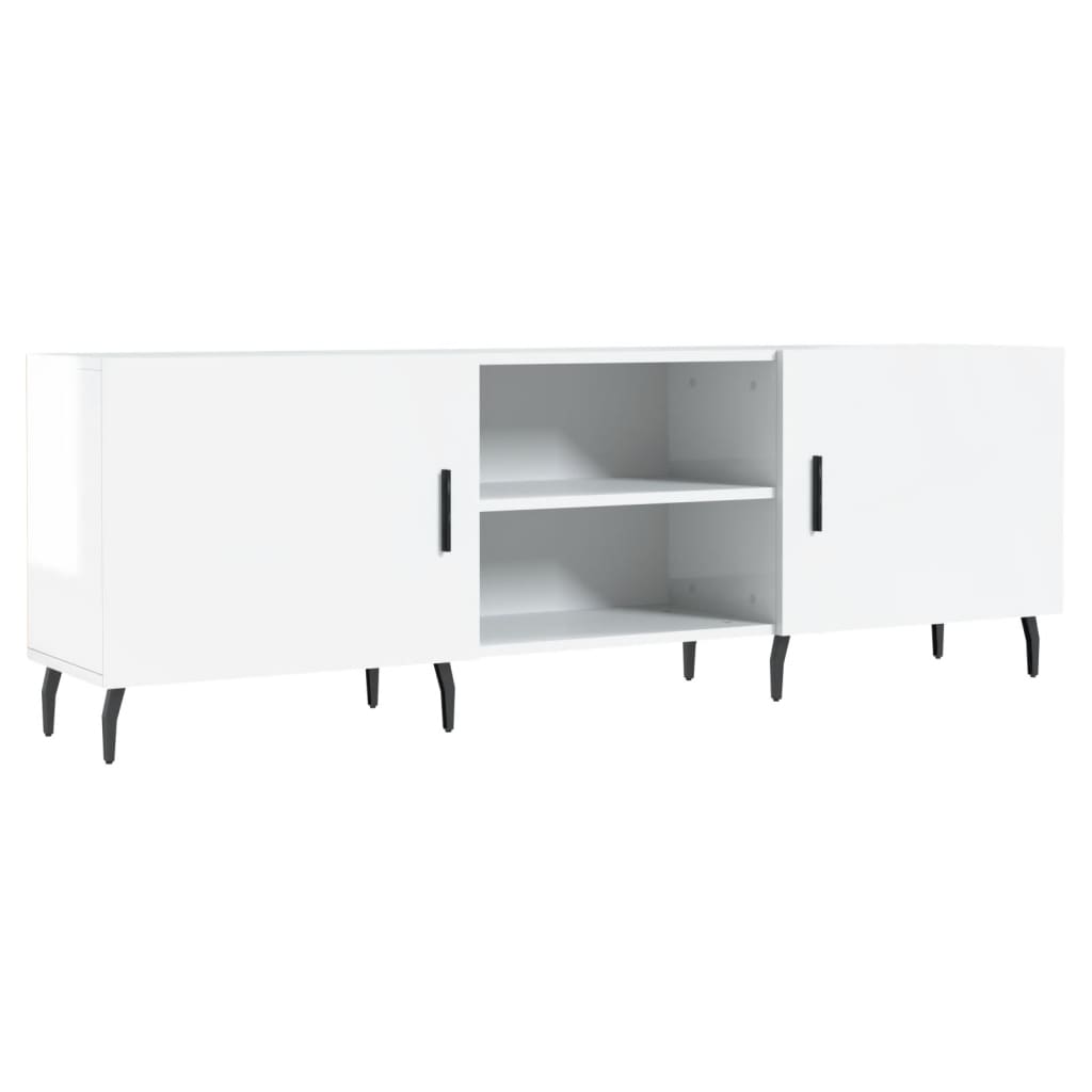 vidaXL TV-Schrank Hochglanz-Weiß 150x30x50 cm Holzwerkstoff