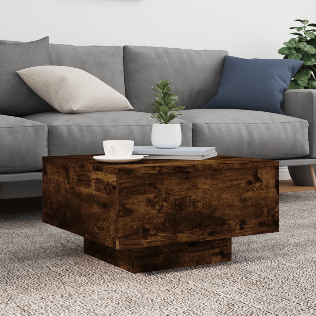 vidaXL Couchtisch Räuchereiche 55x55x31 cm Holzwerkstoff