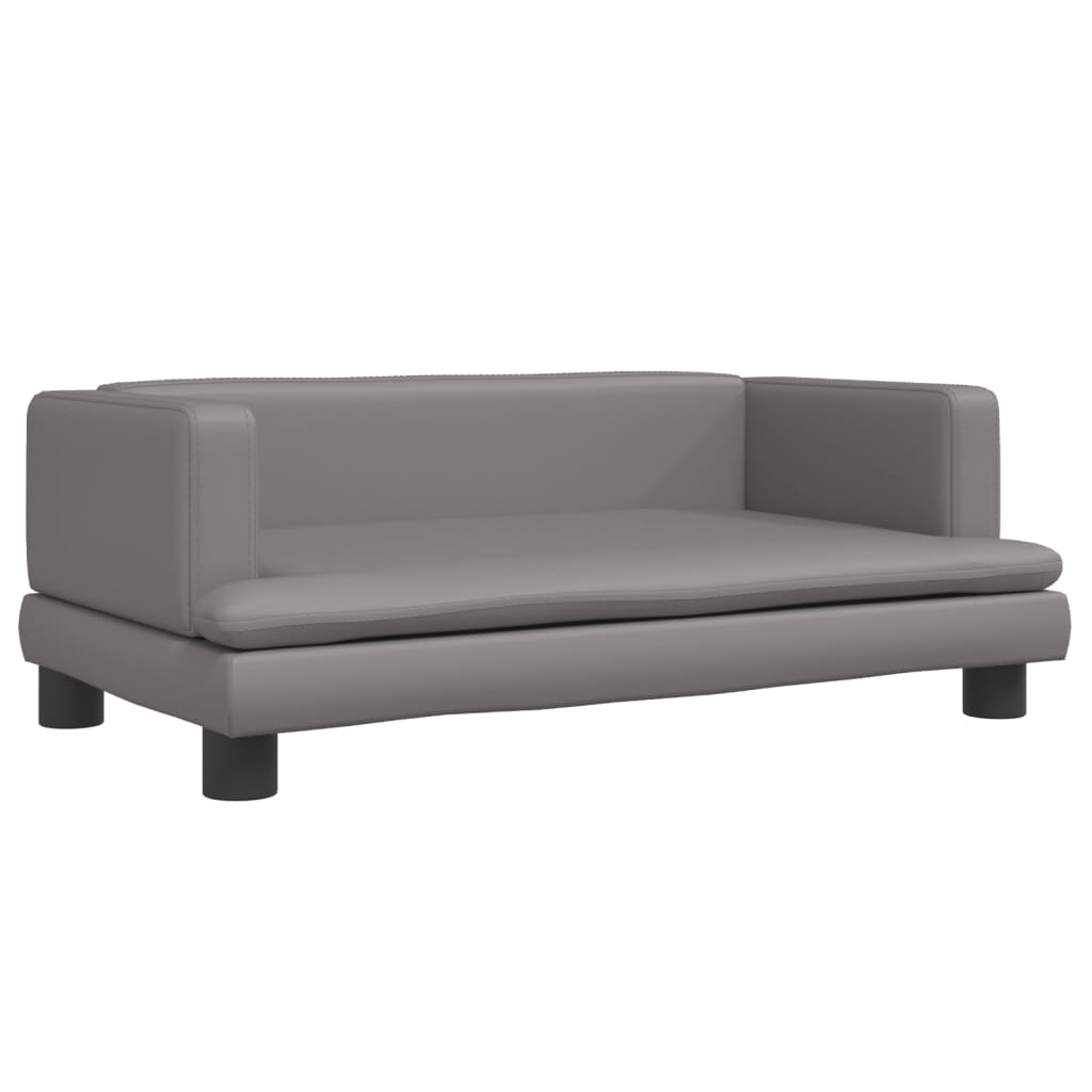 vidaXL Kindersofa Grau 80x45x30 cm Kunstleder