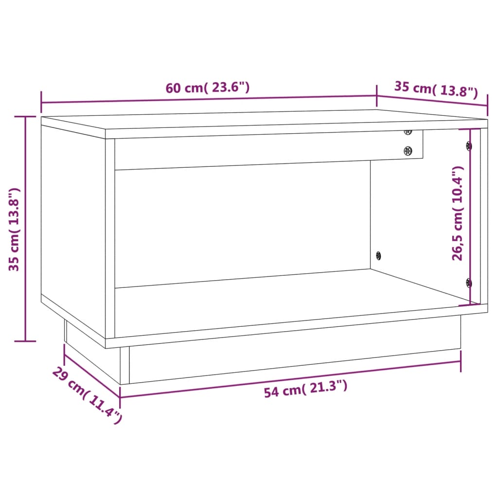 vidaXL TV-Schrank Honigbraun 60x35x35 cm Massivholz Kiefer