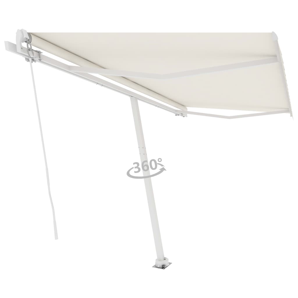 vidaXL Standmarkise Manuell Einziehbar 400x300 cm Creme