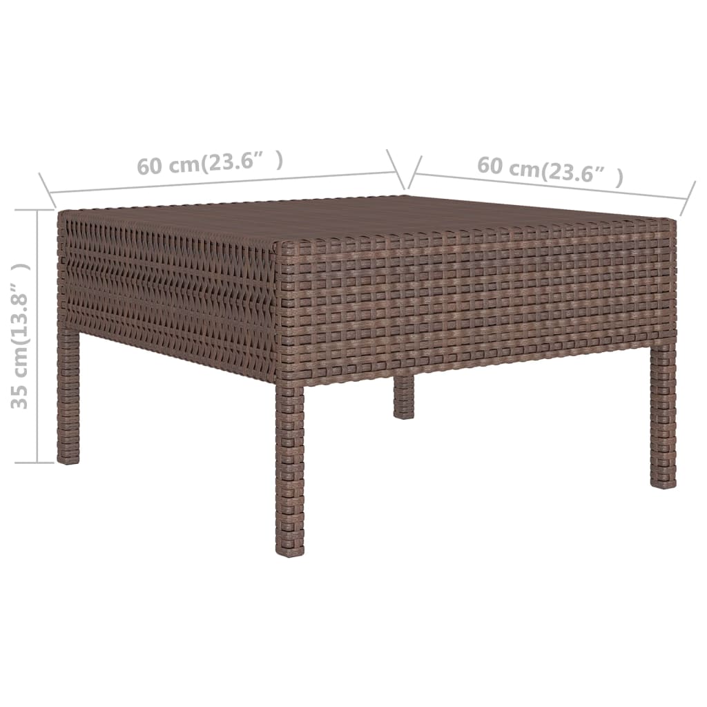 vidaXL 12-tlg. Garten-Lounge-Set mit Auflagen Poly Rattan Braun