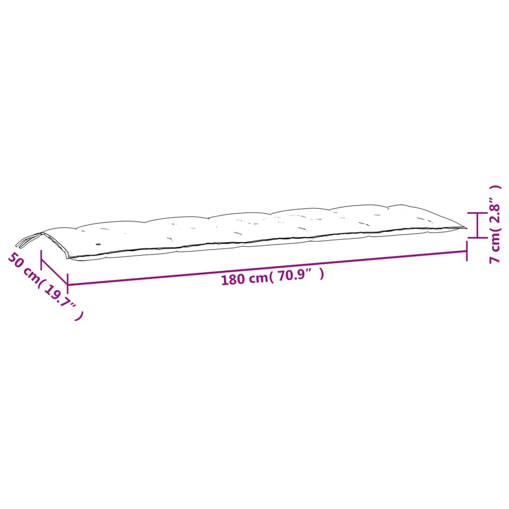 vidaXL Gartenbank-Auflage Türkis 180x50x7 cm Oxford-Gewebe