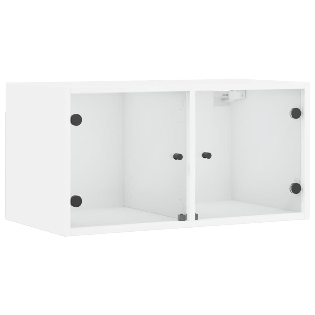 vidaXL Wandschrank mit Glastüren Weiß 68,5x37x35 cm