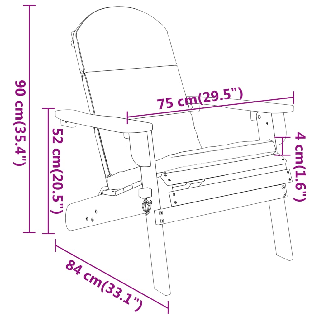 vidaXL 3-tlg. Garten-Lounge-Set Adirondack Massivholz Akazie