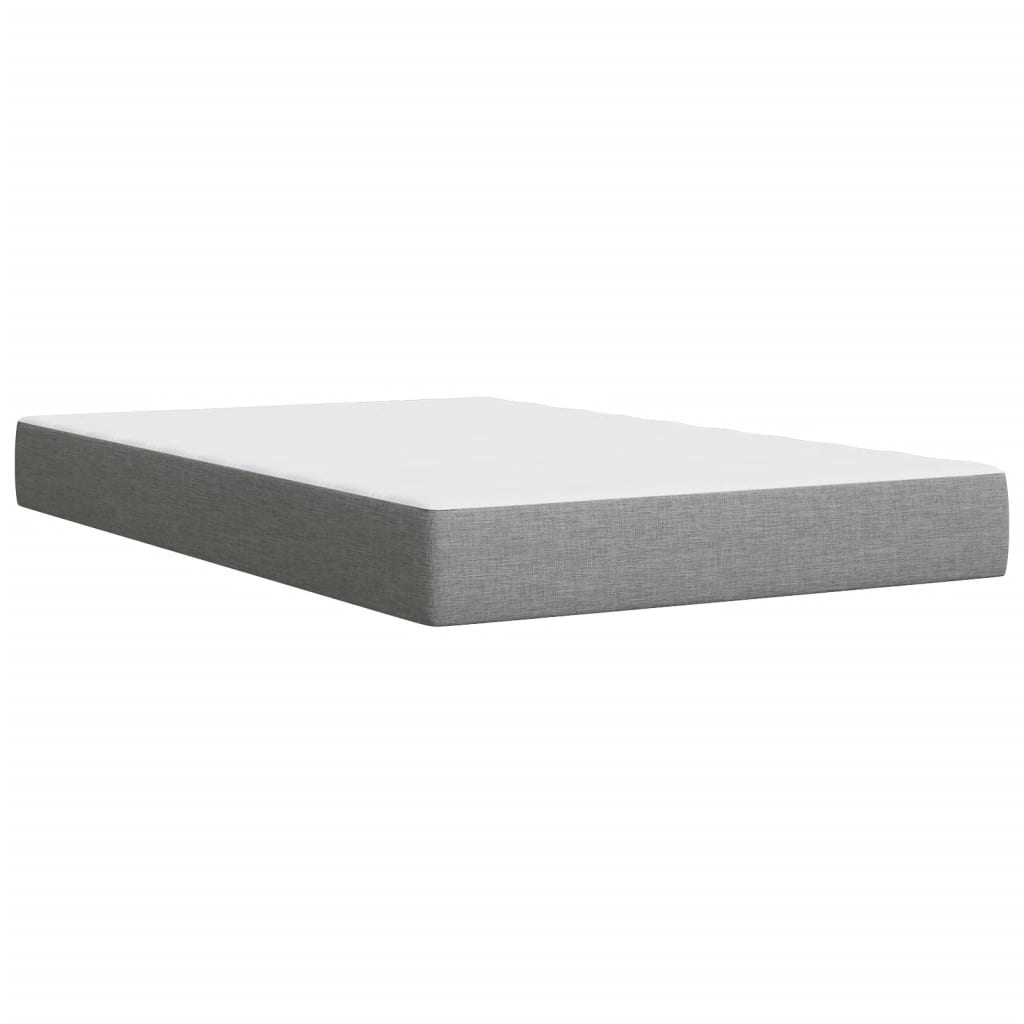 vidaXL Boxspringbett mit Matratze Hellgrau 120x190 cm Stoff