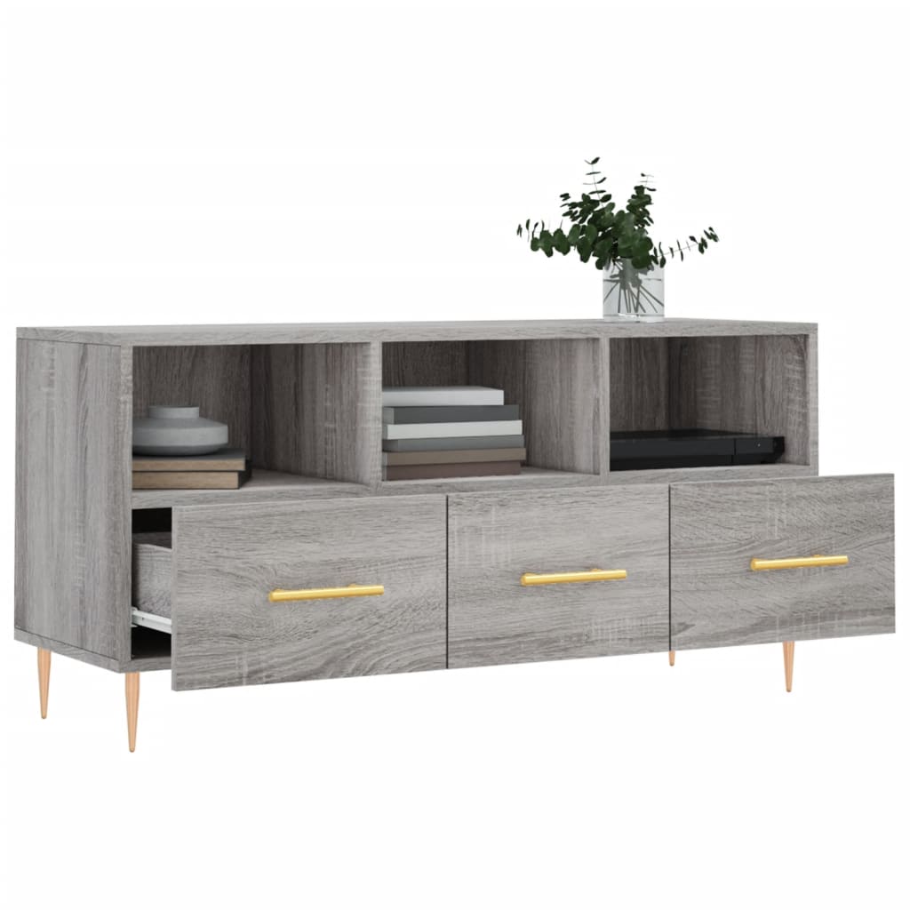 vidaXL TV-Schrank Grau Sonoma 102x36x50 cm Holzwerkstoff