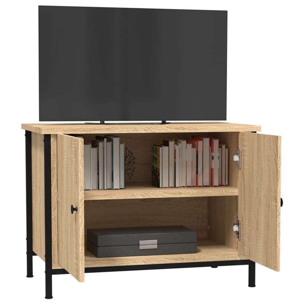 vidaXL TV-Schrank mit Türen Sonoma-Eiche 60x35x45 cm Holzwerkstoff