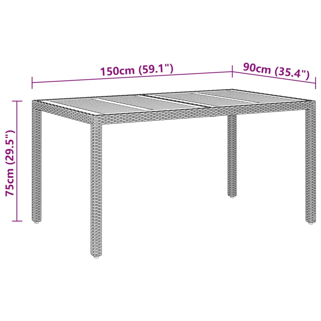 vidaXL 5-tlg. Garten-Essgruppe Poly Rattan Schwarz