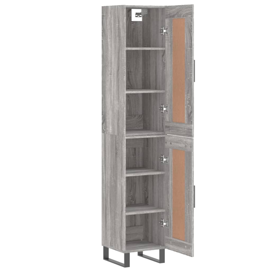 vidaXL Highboard Grau Sonoma 34,5x34x180 cm Holzwerkstoff