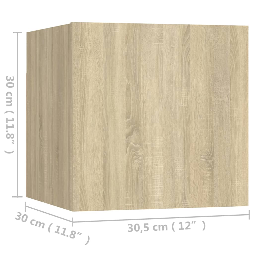 vidaXL 3-tlg. TV-Schrank-Set Sonoma-Eiche Holzwerkstoff