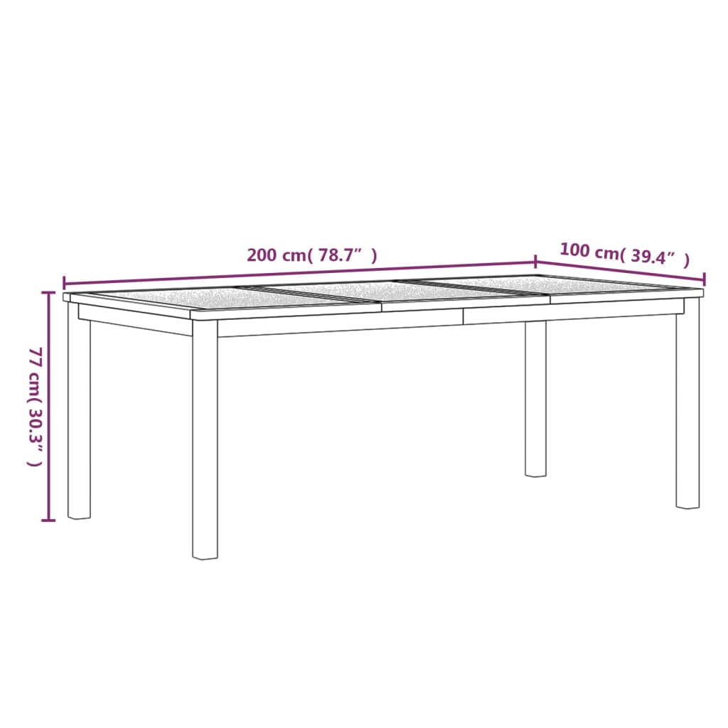 vidaXL 3-tlg. Garten-Essgruppe Massivholz Teak