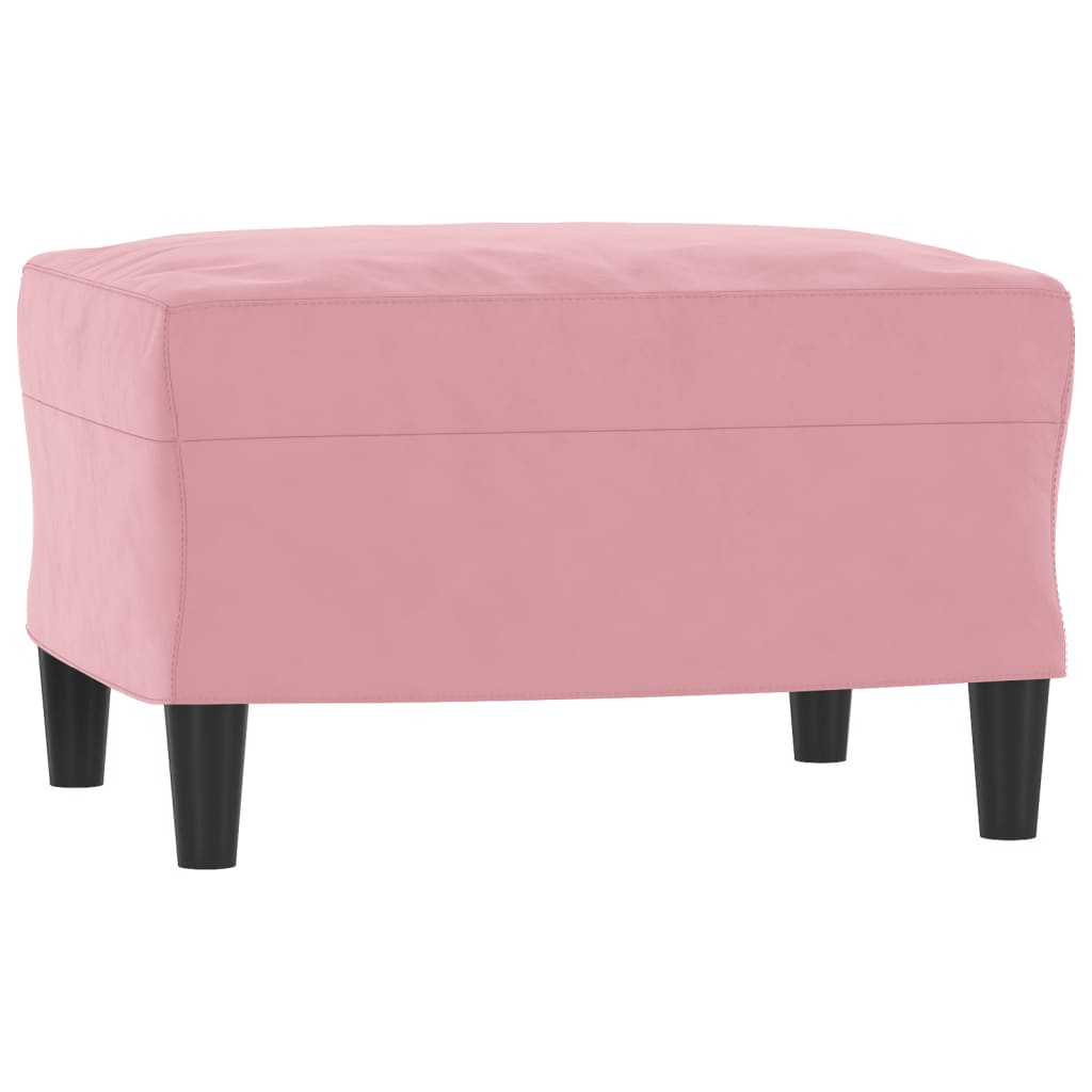 vidaXL 3-Sitzer-Sofa mit Hocker Rosa 180 cm Samt