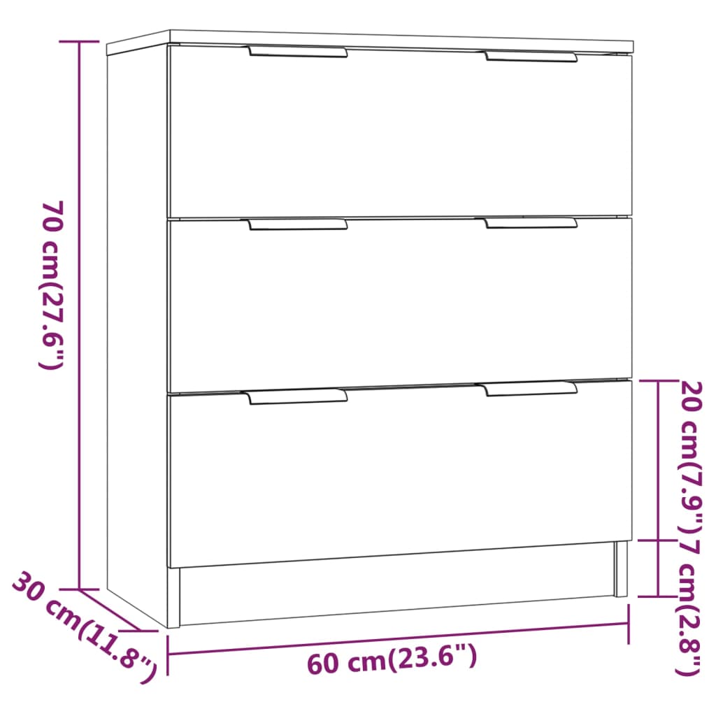 vidaXL Sideboard Weiß 60x30x70 cm Holzwerkstoff