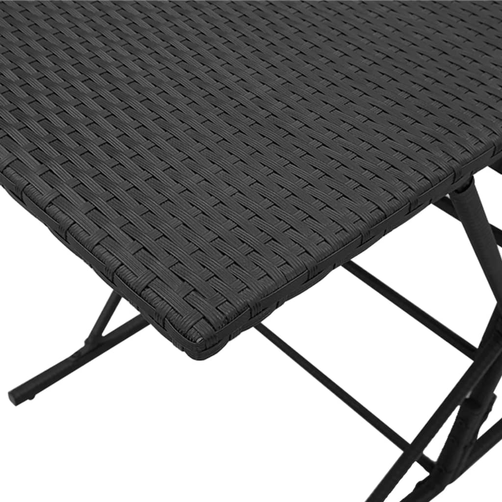 vidaXL 7-tlg. Garten-Essgruppe mit Kissen Schwarz Poly Rattan