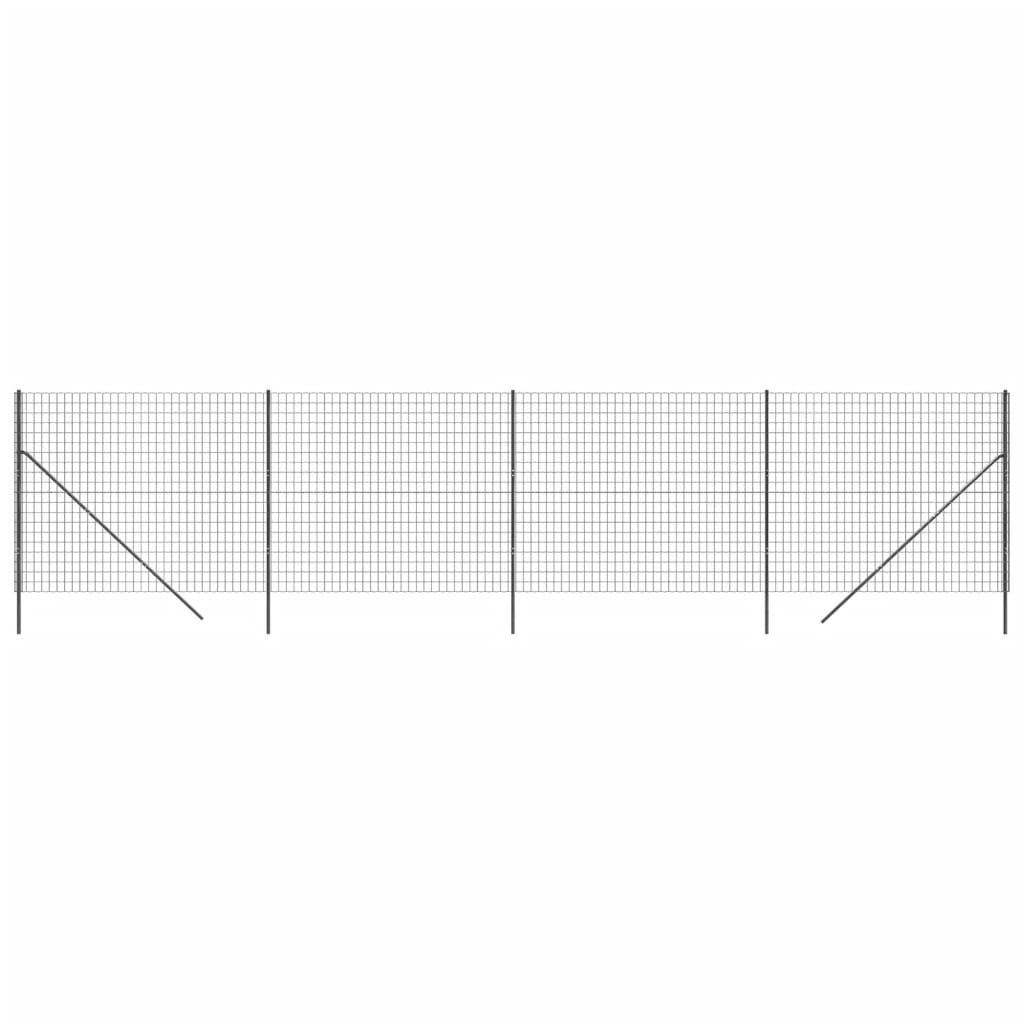 vidaXL Maschendrahtzaun Anthrazit 1,4x10 m Verzinkter Stahl