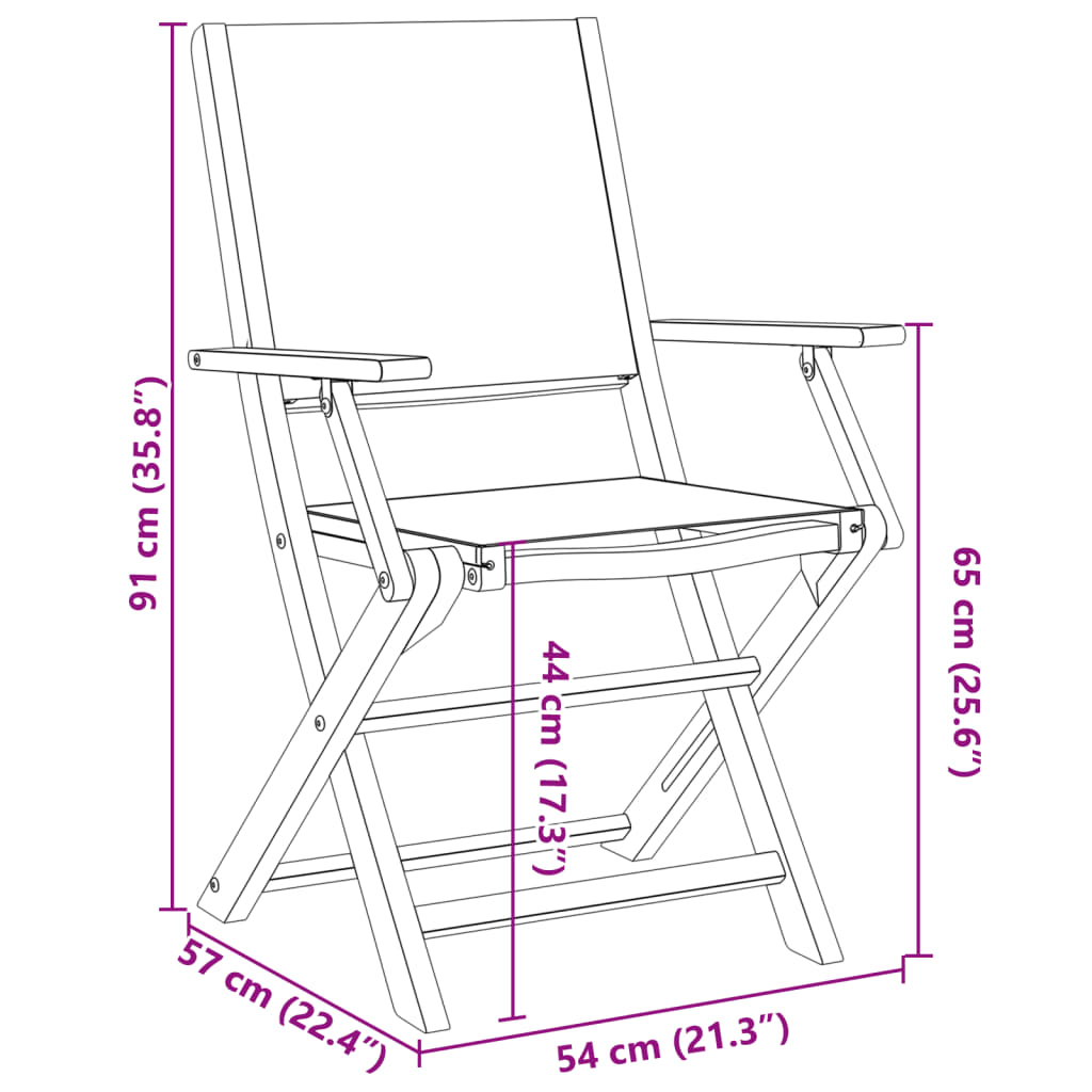 vidaXL Gartenstühle 2 Stk. Taupe Massivholz Akazie & Stoff