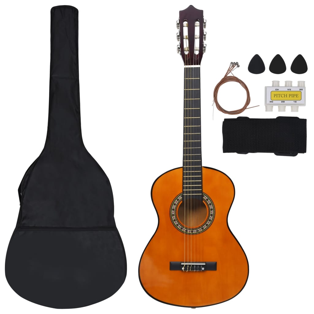 vidaXL 8-tlg. Klassische Gitarre Set für Anfänger 1/2 34"