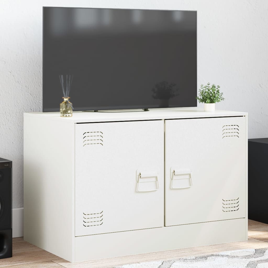 vidaXL TV-Schrank Weiß 67x39x44 cm Stahl