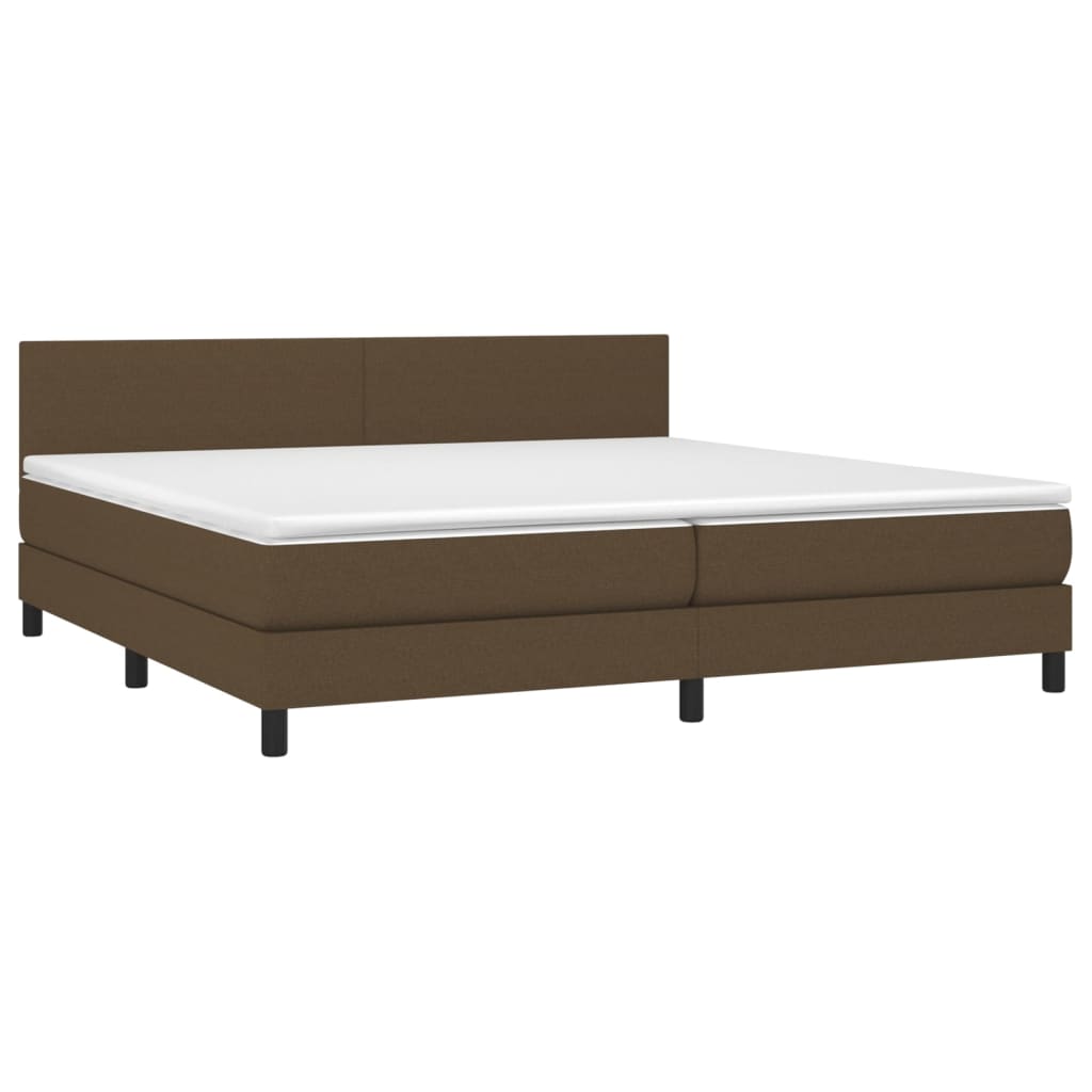 vidaXL Boxspringbett mit Matratze Dunkelbraun 200x200 cm Stoff