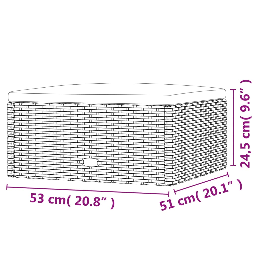 vidaXL 7-tlg. Garten-Lounge-Set mit Kissen Grau Poly Rattan