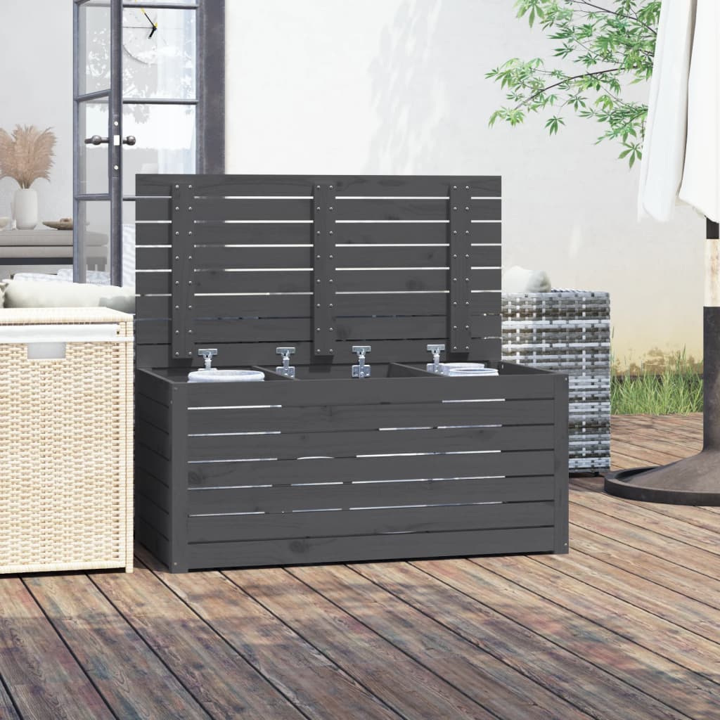 vidaXL Gartenbox Grau 101x50,5x46,5 cm Massivholz Kiefer