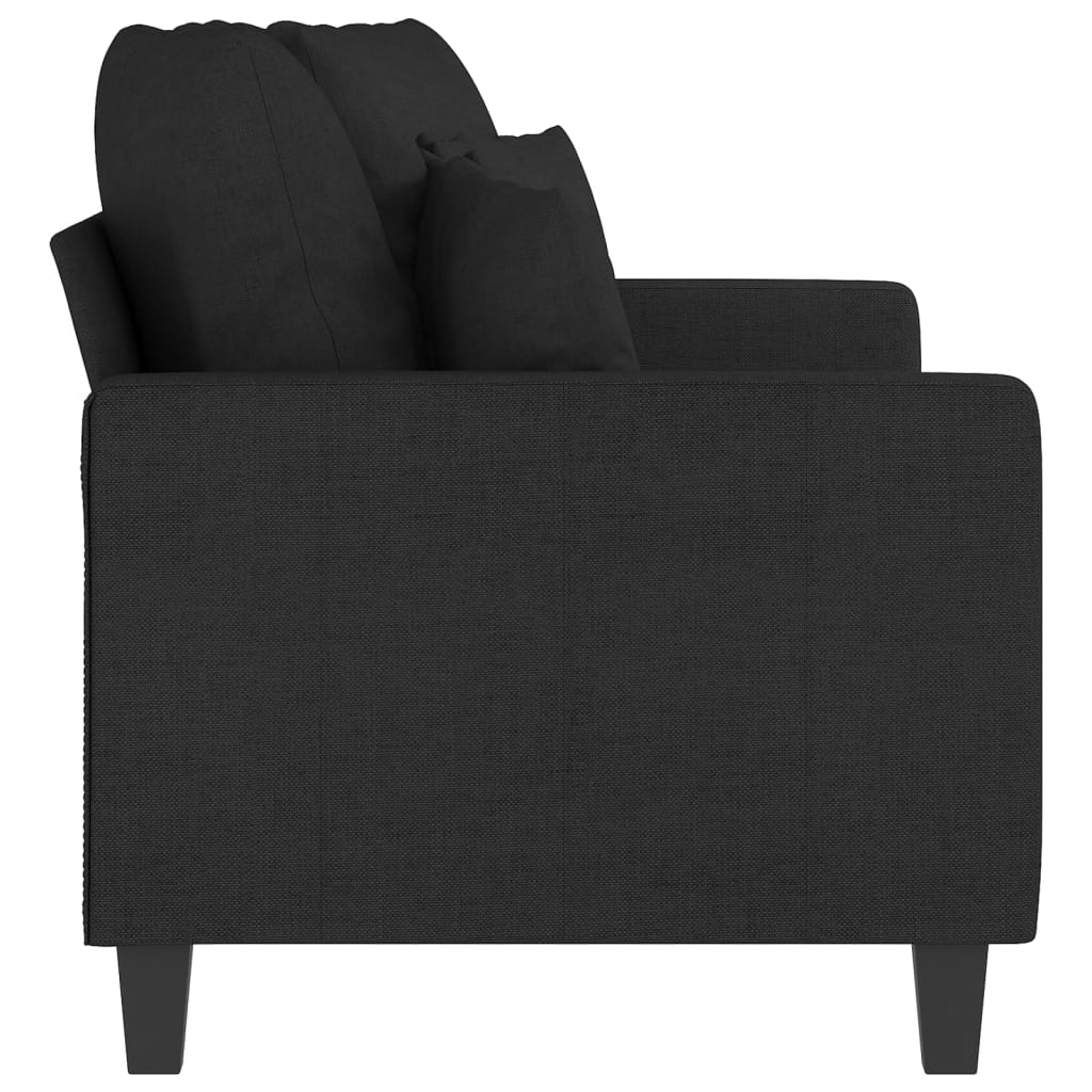 vidaXL 2-Sitzer-Sofa Schwarz 140 cm Stoff