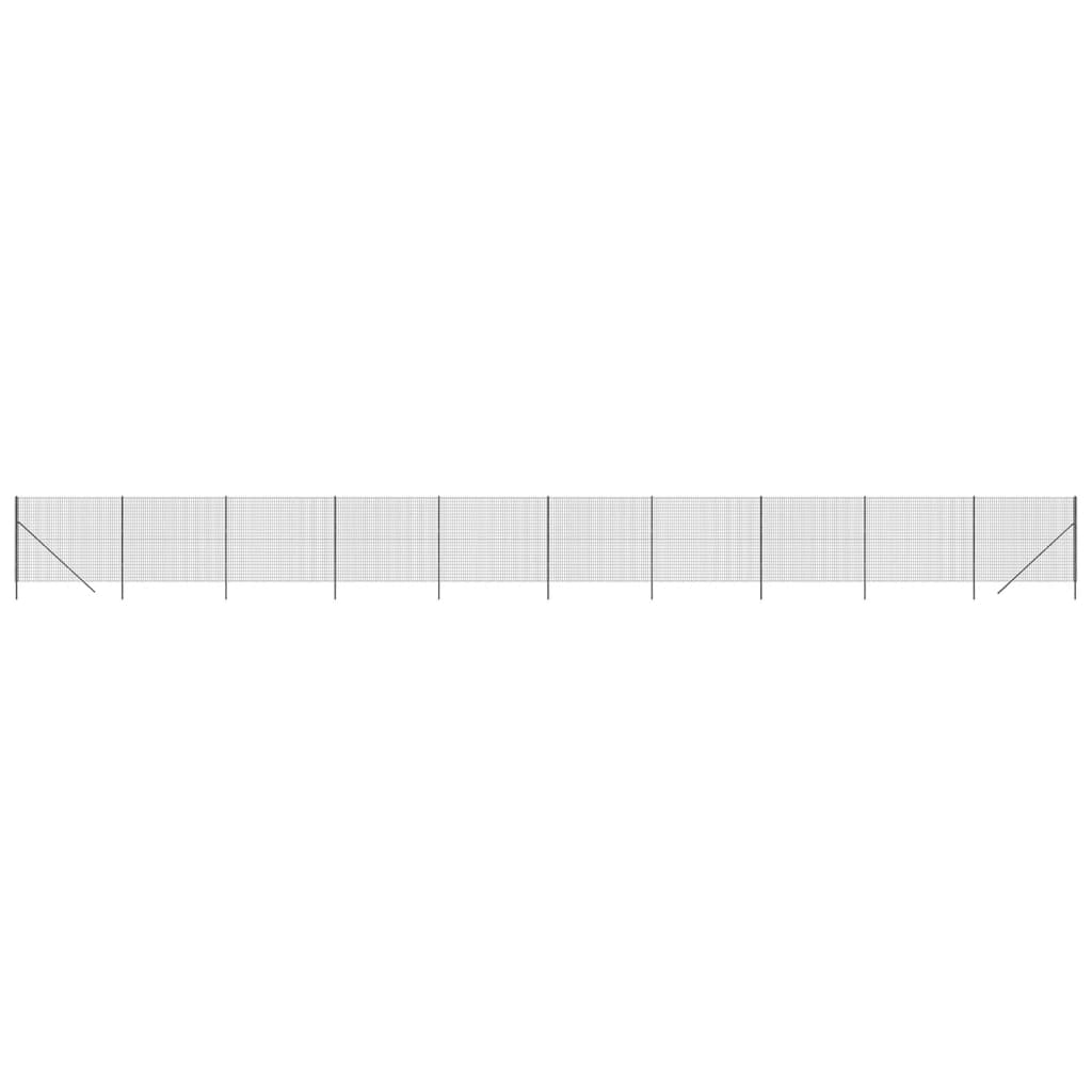 vidaXL Maschendrahtzaun Anthrazit 1,6x25 m Verzinkter Stahl