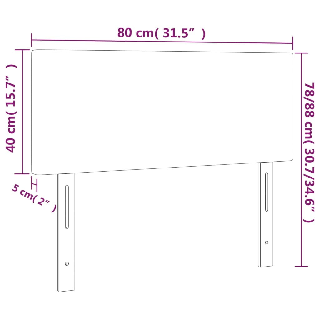 vidaXL LED Kopfteil Creme 80x5x78/88 cm Stoff