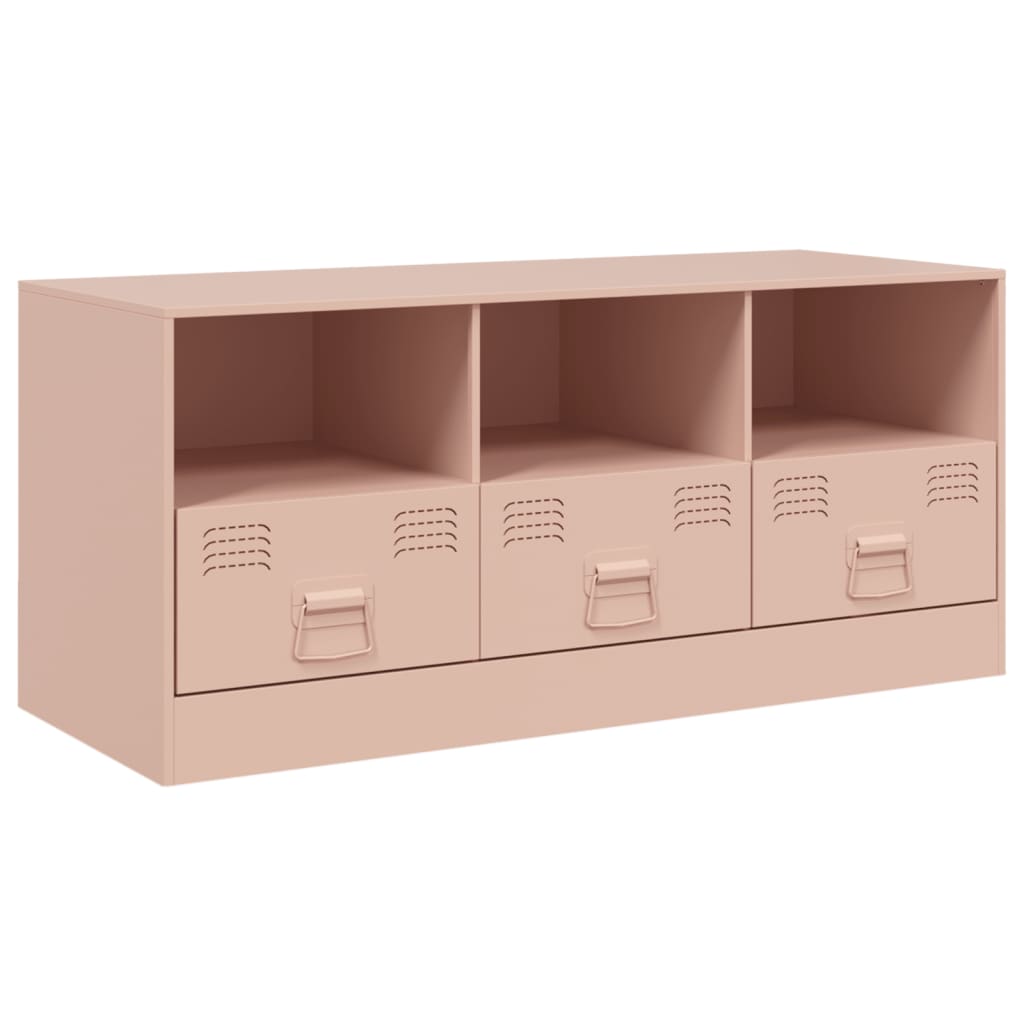 vidaXL TV-Schrank Rosa 99x39x44 cm Stahl