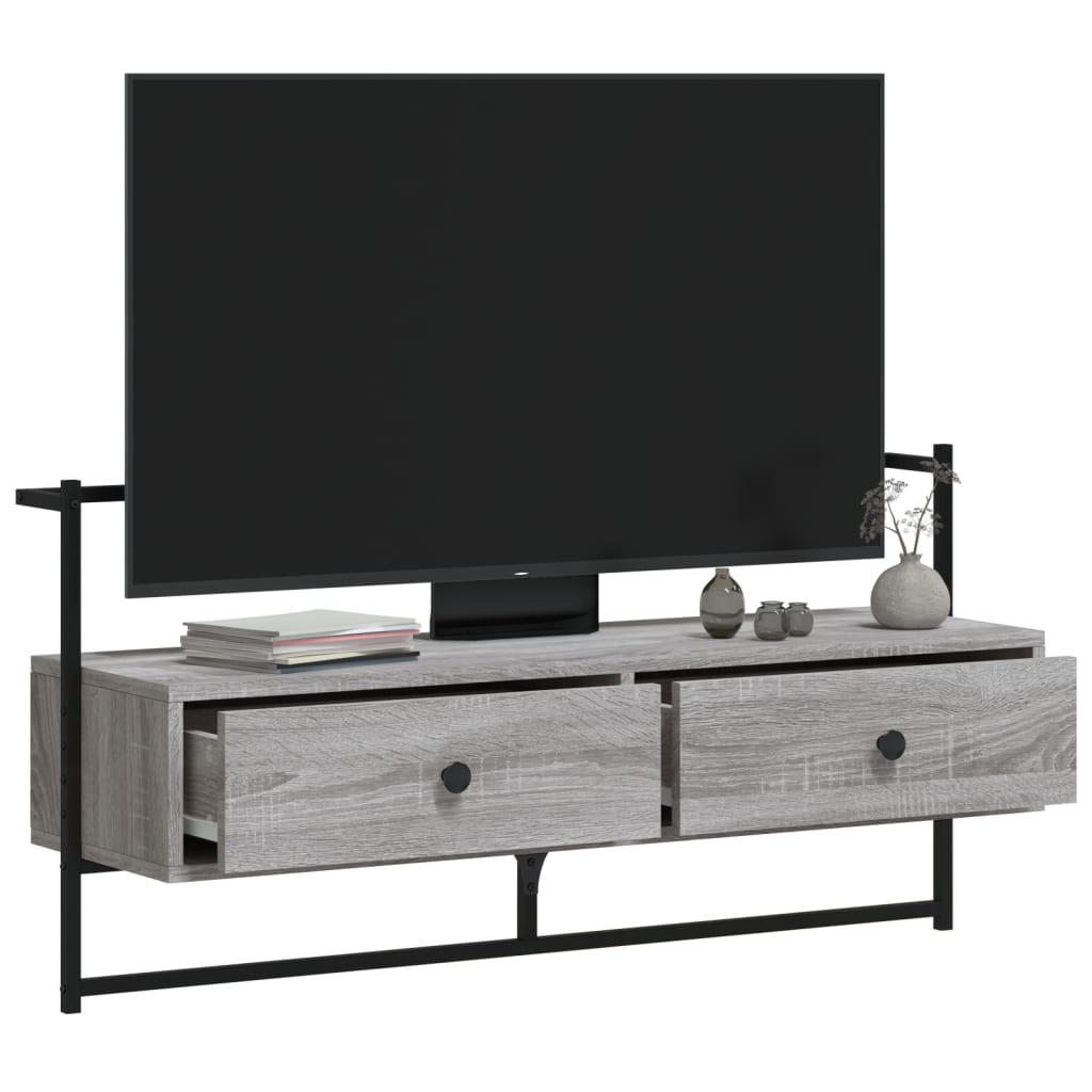 vidaXL TV-Wandschrank Grau Sonoma 100,5x30x51 cm Holzwerkstoff