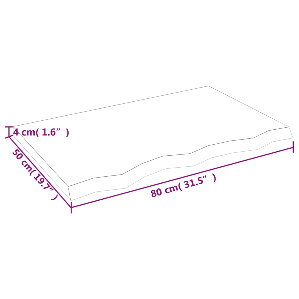 vidaXL Wandregal 80x50x(2-4) cm Massivholz Eiche Unbehandelt