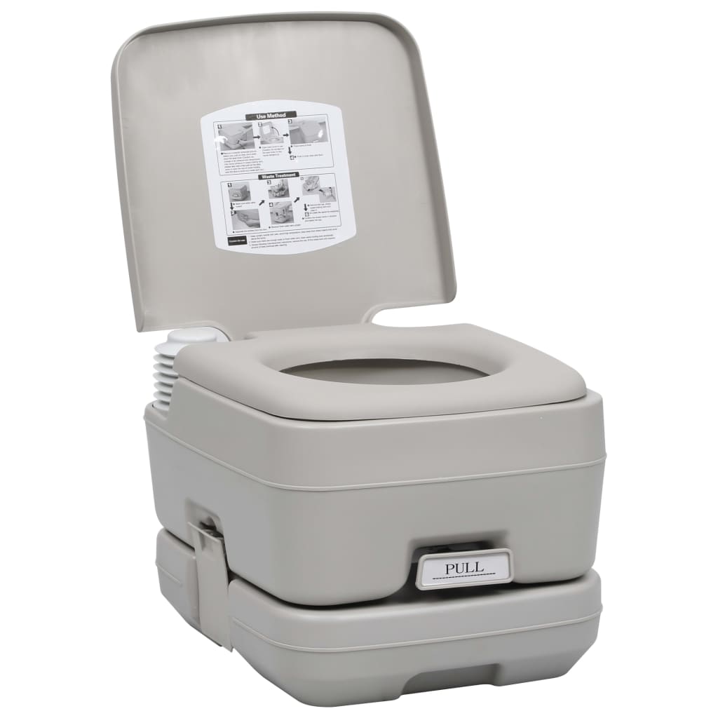 vidaXL Tragbare Campingtoilette mit Zelt 10+10 L