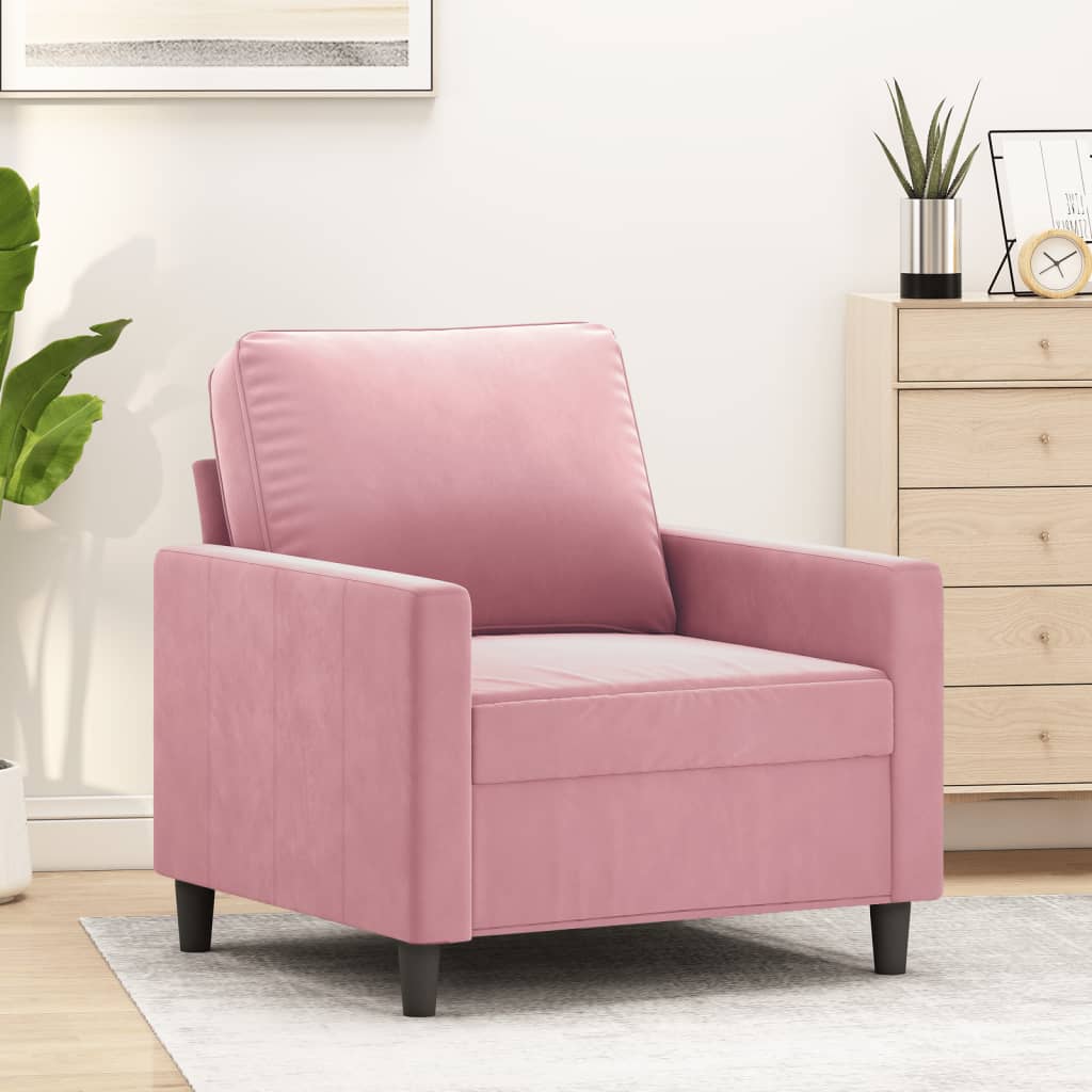 vidaXL Sessel Rosa 60 cm Samt