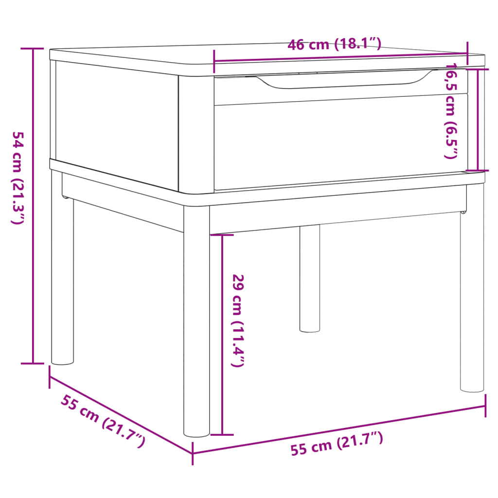 vidaXL Lampentisch FLORO Grau 55x55x54 cm Massivholz Kiefer