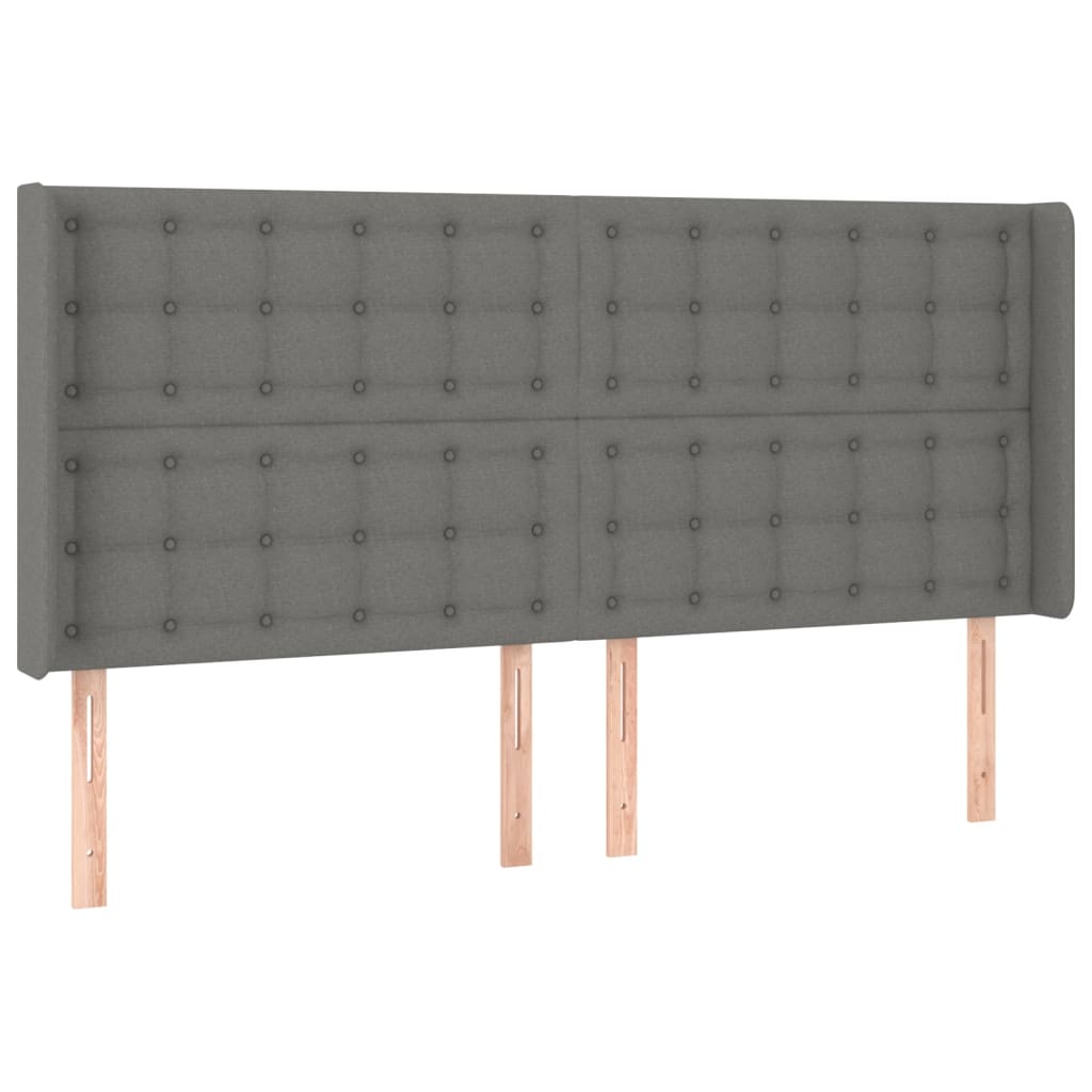 vidaXL Boxspringbett mit Matratze & LED Dunkelgrau 160x200 cm Stoff