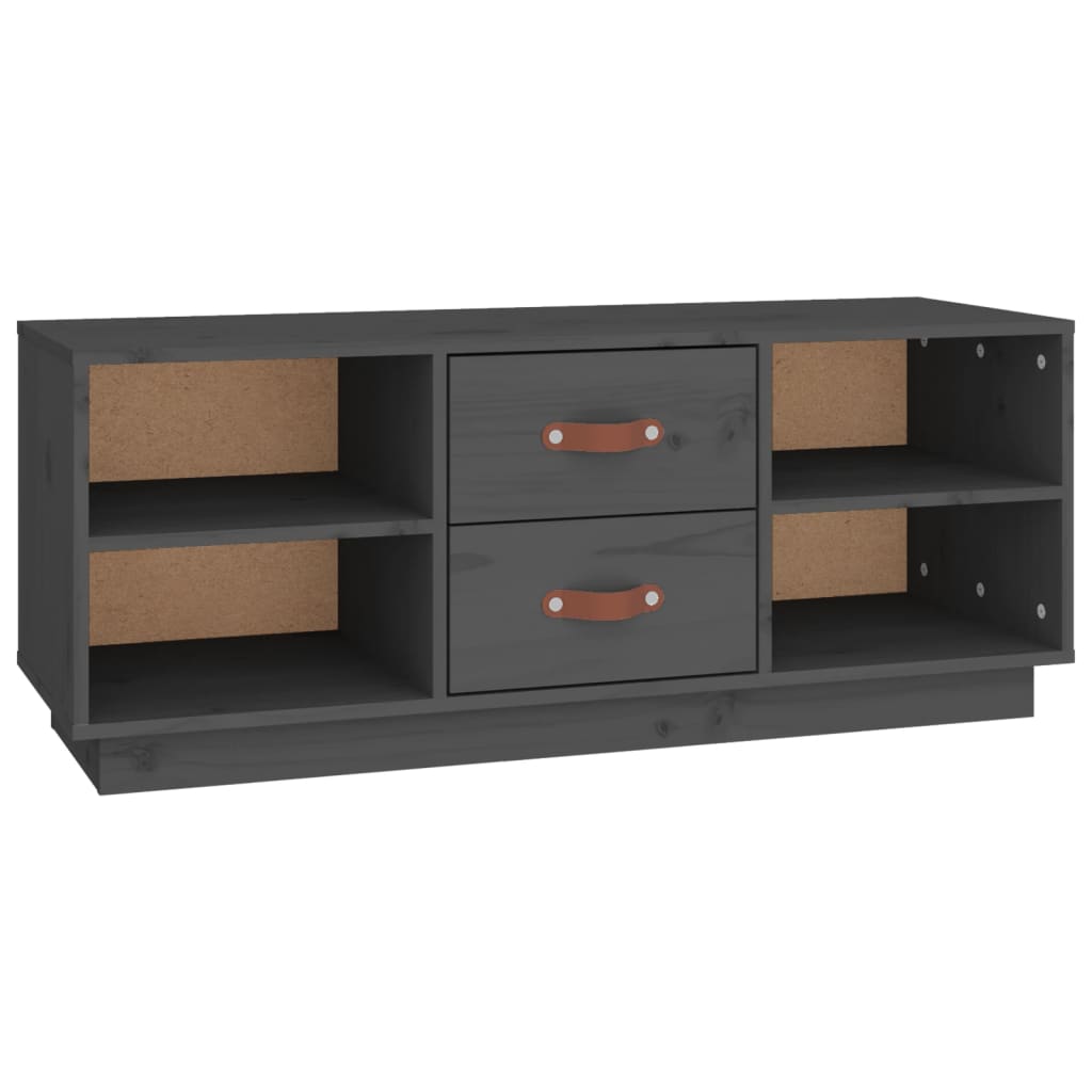 vidaXL TV-Schrank Grau 100x34x40 cm Massivholz Kiefer