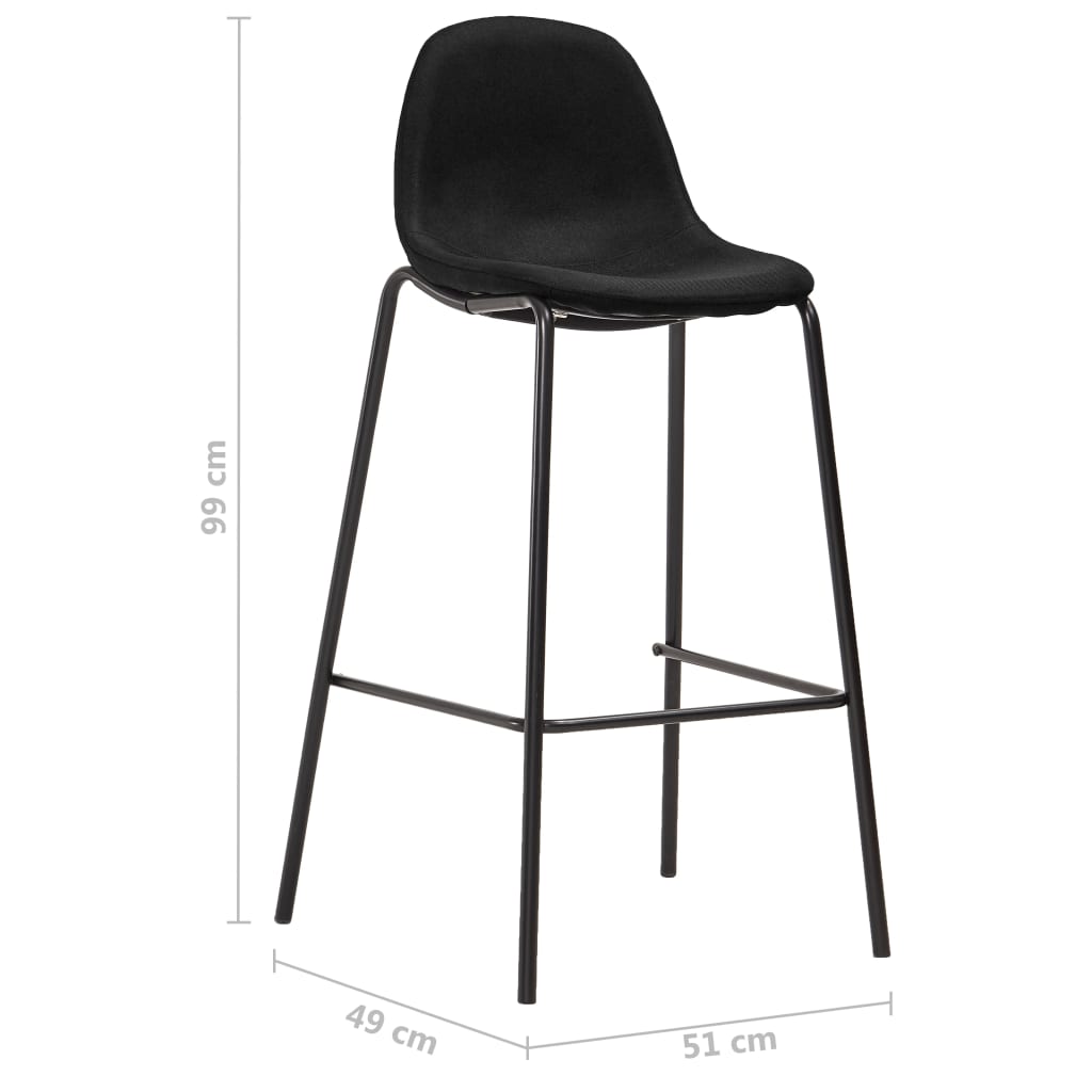 vidaXL 5-tlg. Bar-Set Stoff Schwarz