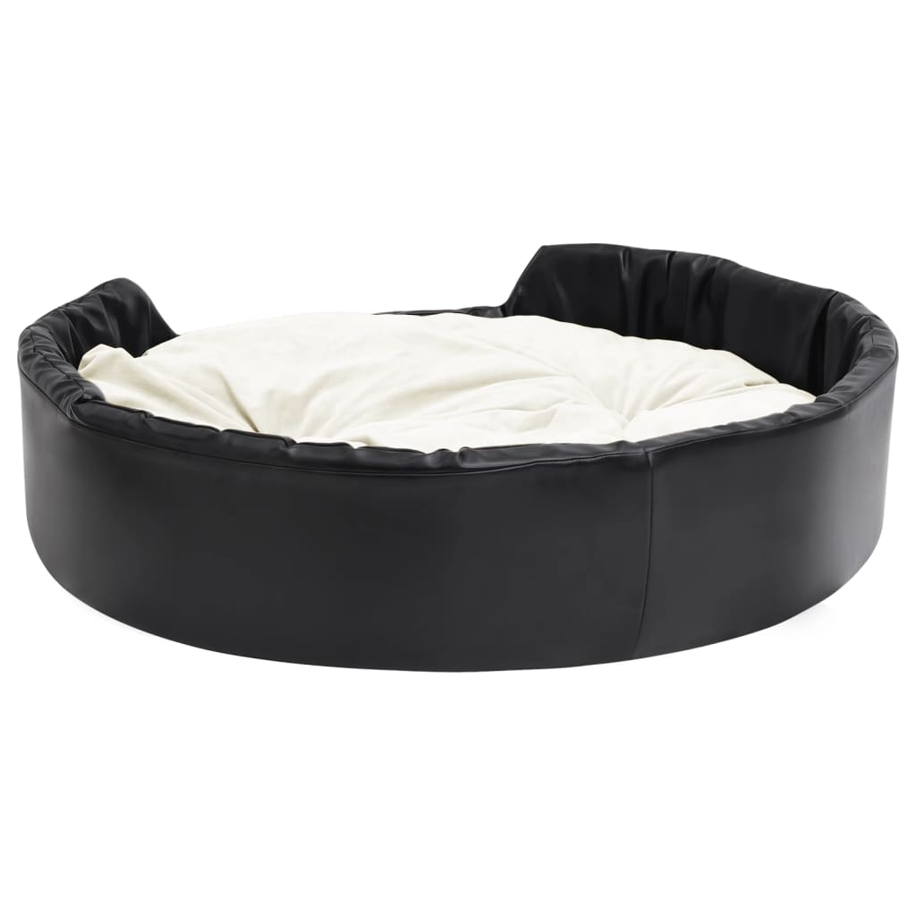 vidaXL Hundebett Schwarz-Beige 99x89x21 cm Plüsch und Kunstleder