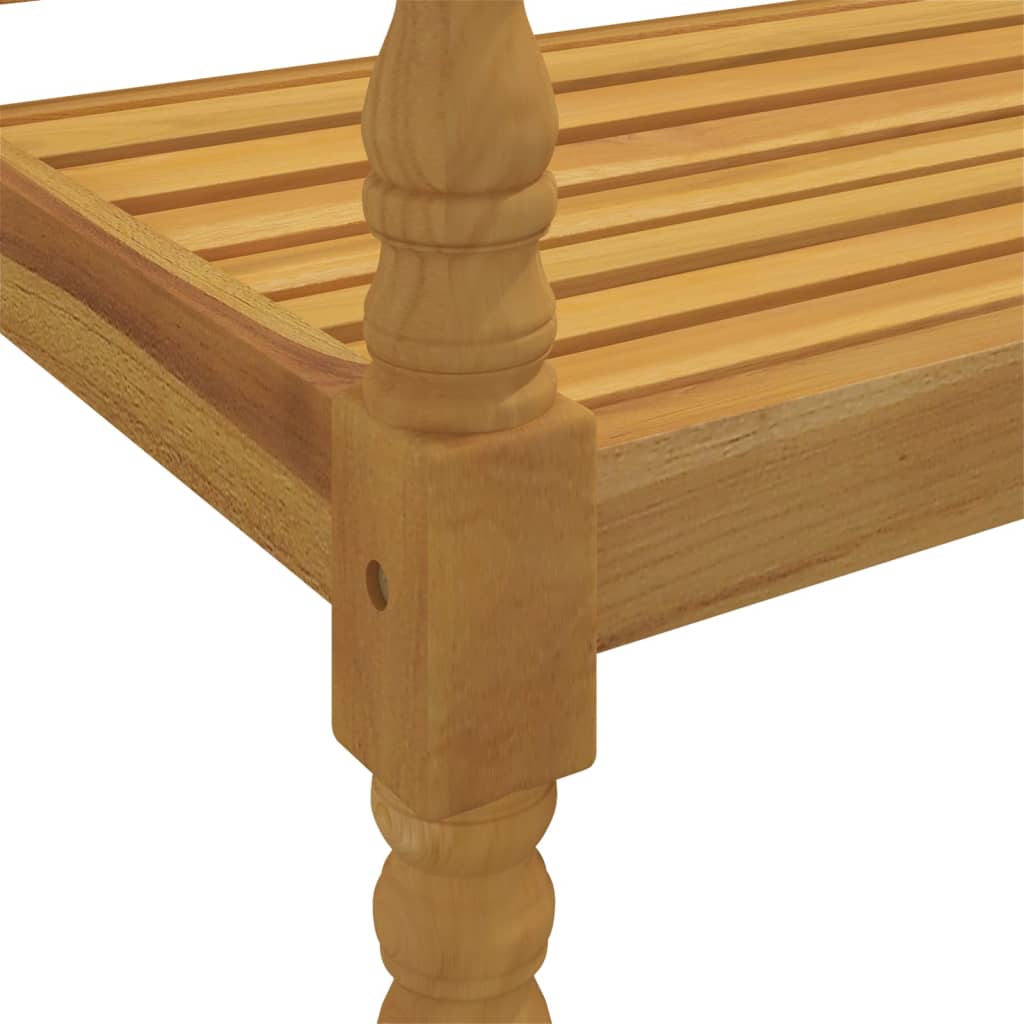 vidaXL Batavia-Bank mit Hellgrünem Kissen 150 cm Massivholz Teak