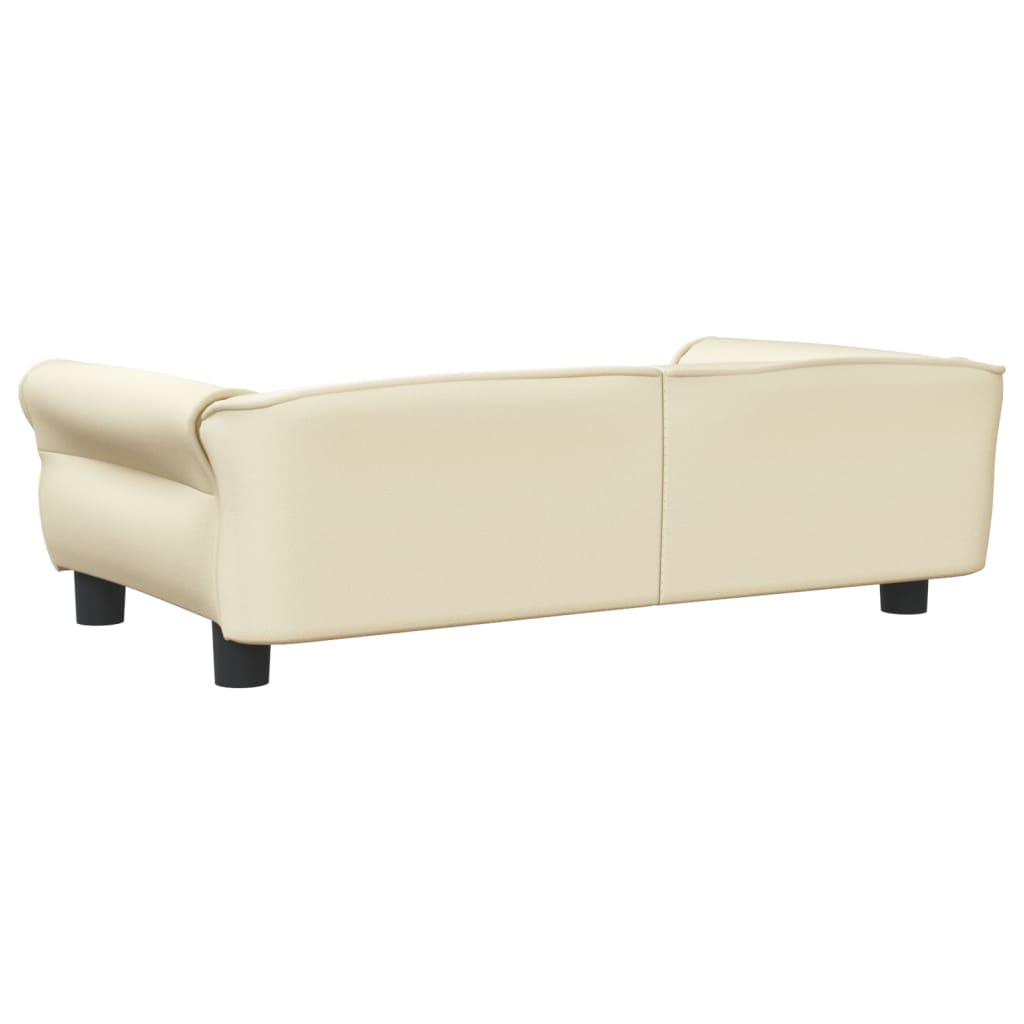 vidaXL Hundebett Creme 95x55x30 cm Kunstleder