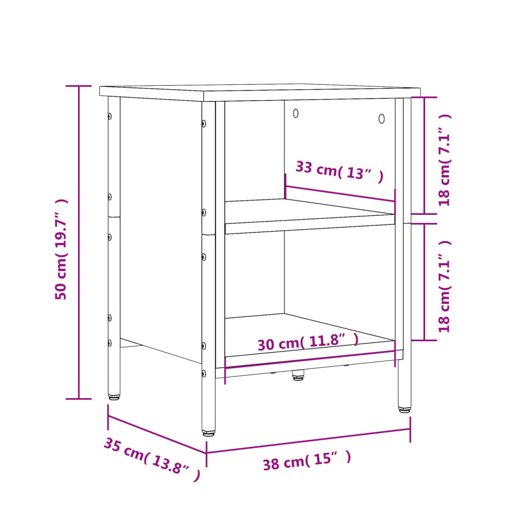 vidaXL Schuhregal Braun Eichen-Optik 38x35x50 cm Holzwerkstoff