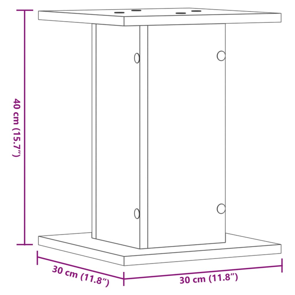 vidaXL Lautsprecherständer 2 Stk. Altholz-Optik 30x30x40 cm