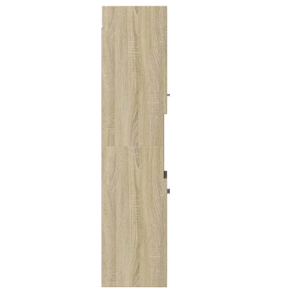 vidaXL Badezimmerschrank Sonoma-Eiche 30x30x130 cm Holzwerkstoff