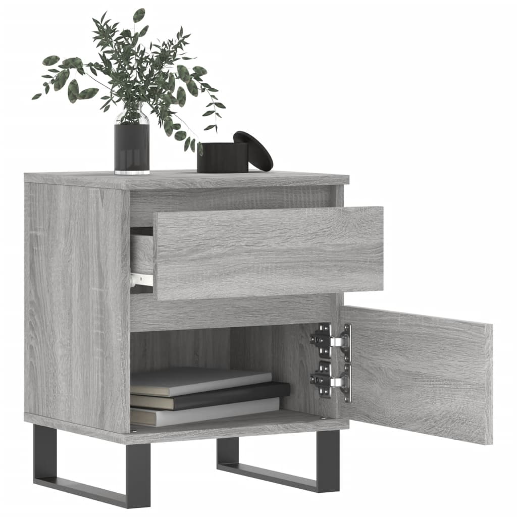 vidaXL Nachttische 2 Stk. Grau Sonoma 40x35x50 cm Holzwerkstoff