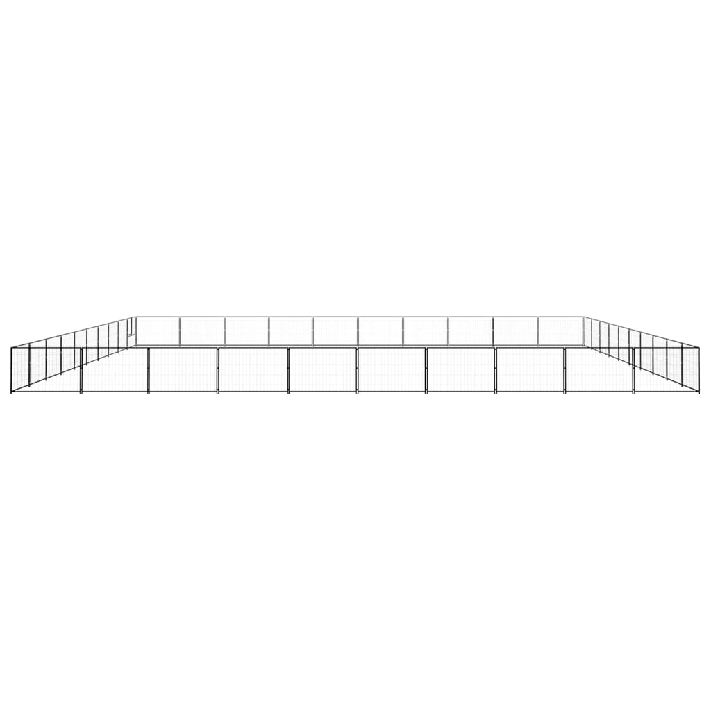 vidaXL Hundezwinger Schwarz 100 m² Stahl