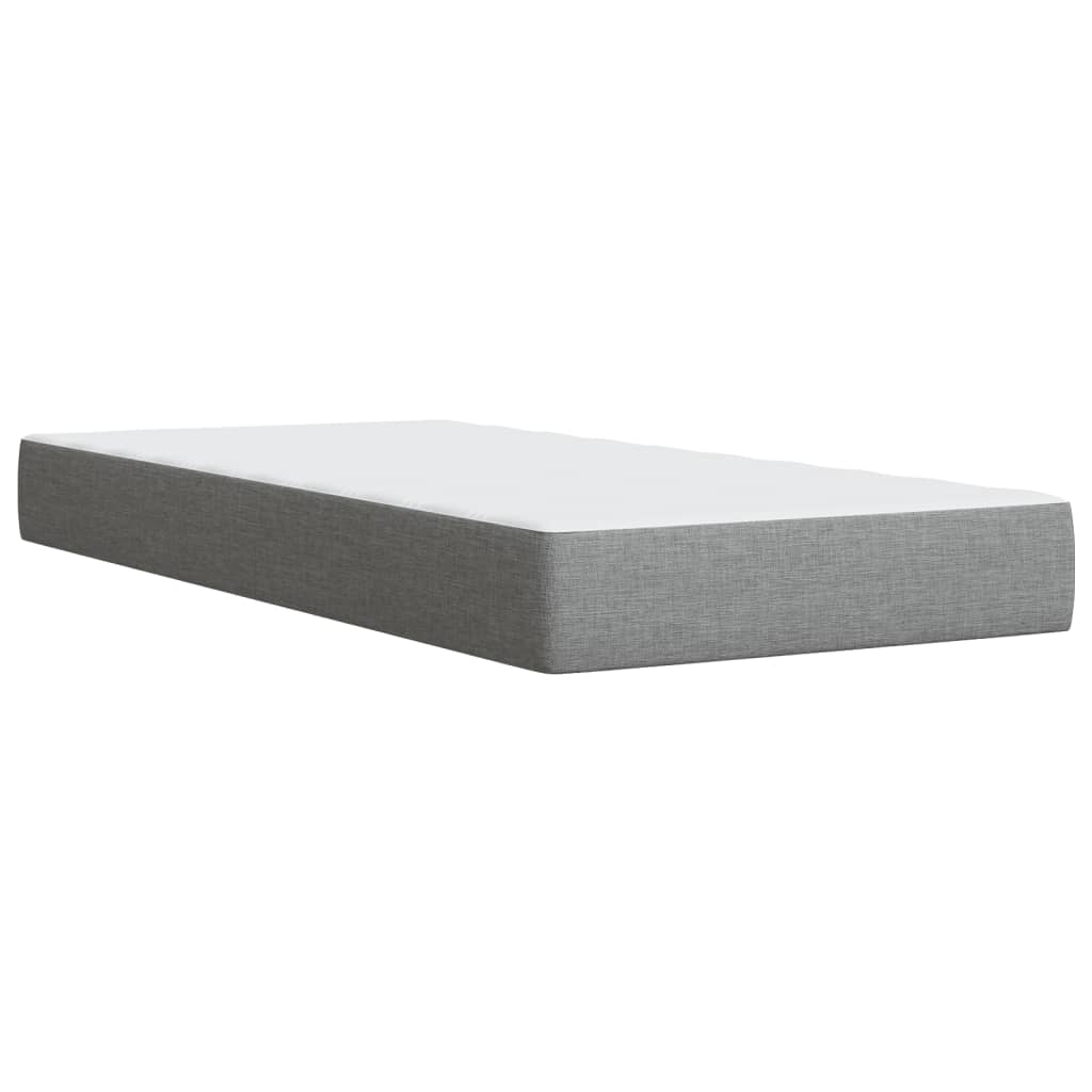 vidaXL Boxspringbett mit Matratze Hellgrau 100x200 cm Stoff