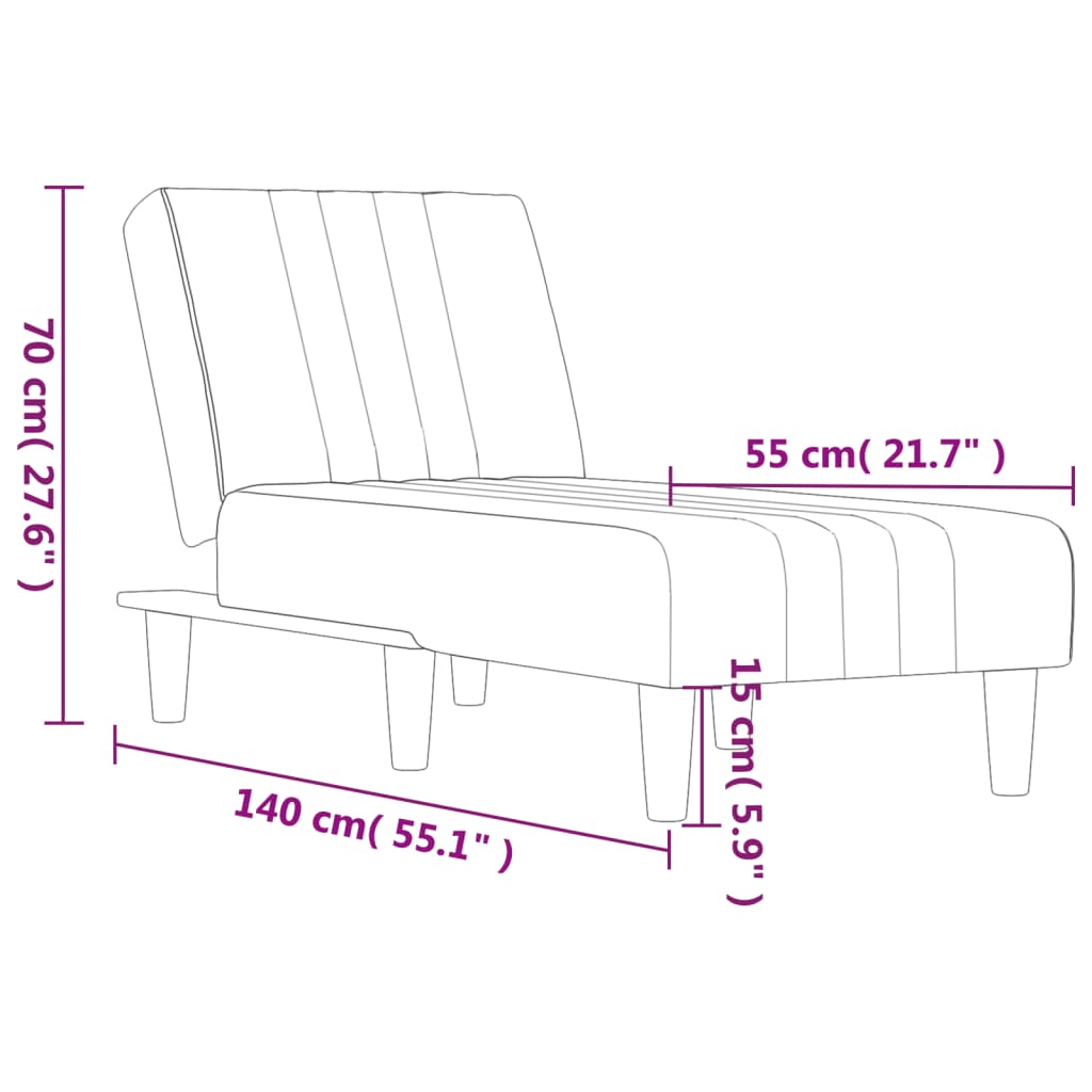 vidaXL Chaiselongue Hellgrau Stoff