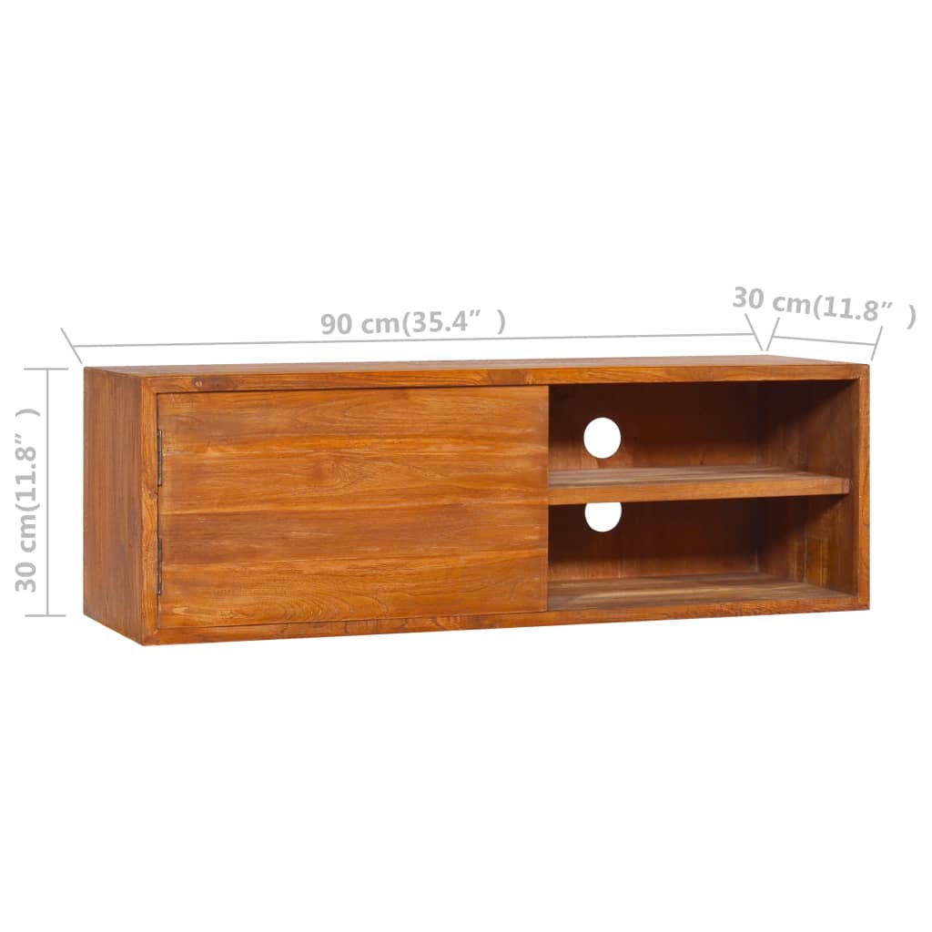 vidaXL TV-Wandschrank 180x30x30 cm Teak Massivholz